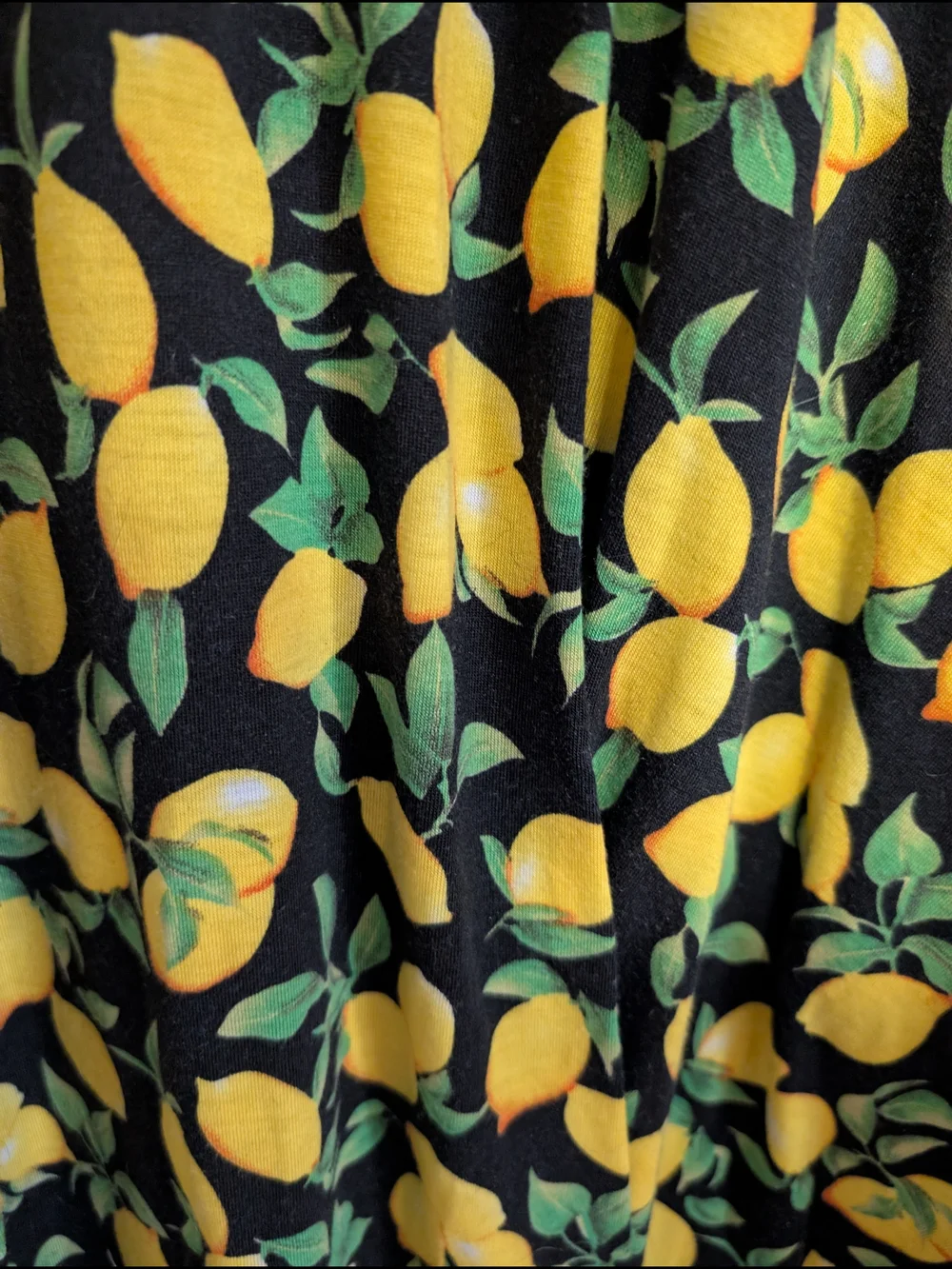 Modcloth Black and Yellow Lemon-Print Midi Dress - Picture 3 of 4